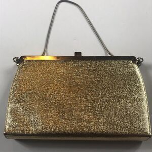 Vintage L And M By Edwards Bag Gold And Black Handbag Convertible